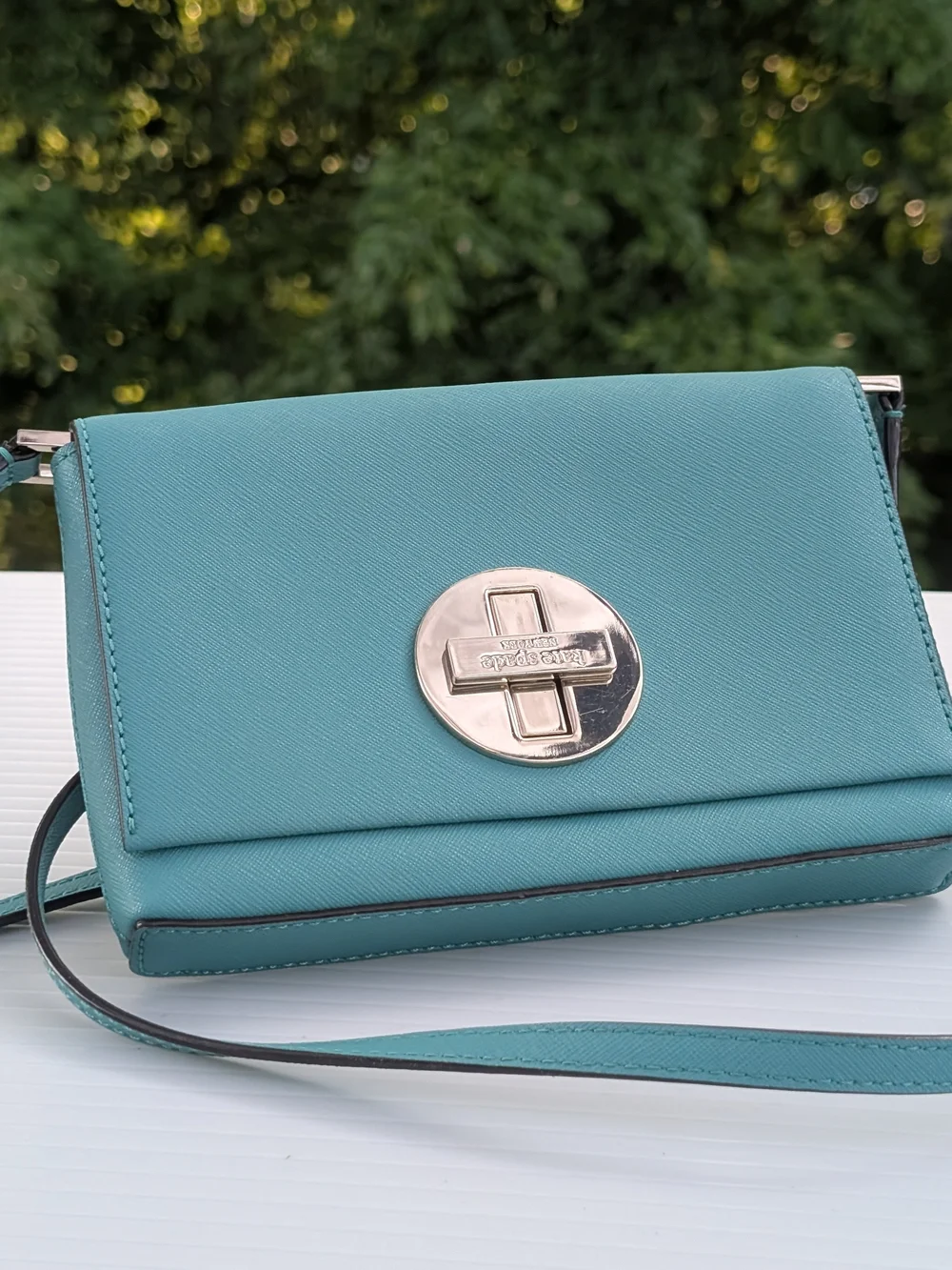 kate spade Teal Crossbody Bag with Turn-Lock Accent